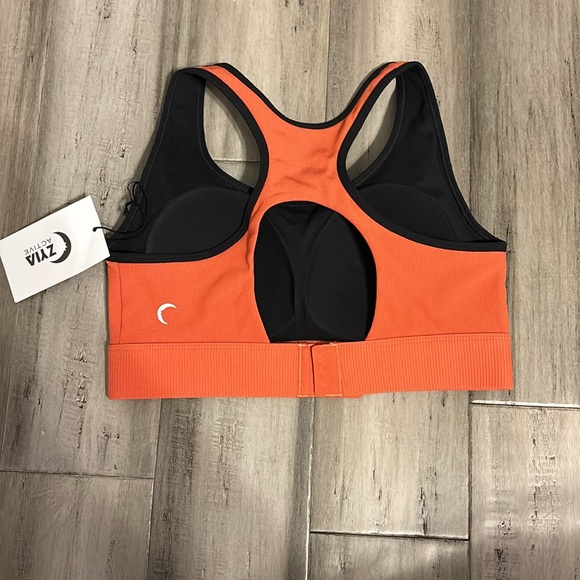 Zyia Burnt Orange Ribbed Premium Adjustable Bra NWT - Picture 3 of 4